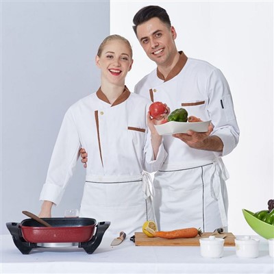 Høst og vinter langermet svart kokkjakke