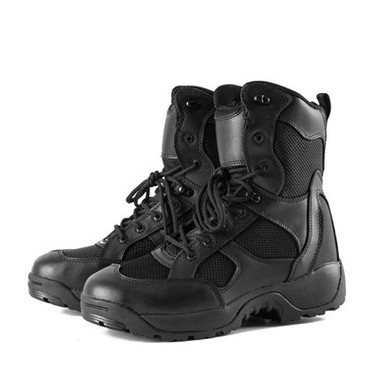 Sort mesh pustende spesialsoldat kampstøvler