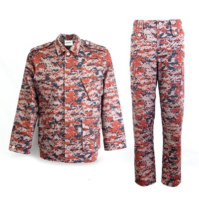 Ghana Red Digital Camouflage Fire Military Style Service Battle Dress Uniformer