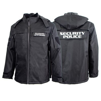 Vintersport i militær stil Vindtett utendørsjakke med avtagbar hette for Georgia Police