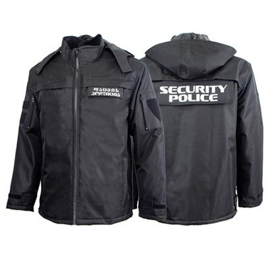 Vintersport i militær stil Vindtett utendørsjakke med avtagbar hette for Georgia Police